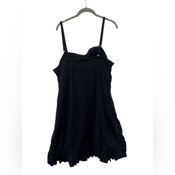 G.I.L.I. Black One Piece Swimsuit with Ruffle Details convertible White Lotus‎ - Picture 3 of 6